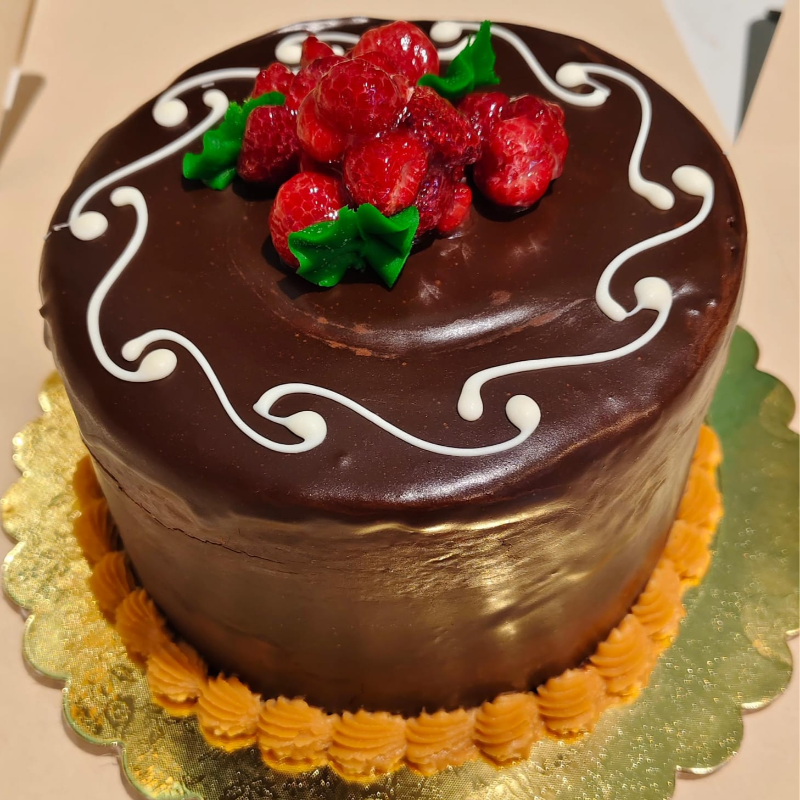 Panqueque chocolate frambuesas